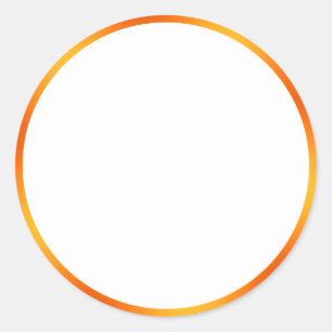 Simple White and Orange Gradient Border Classic Round Sticker