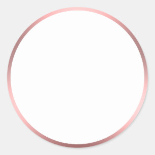 Simple White and Pink Brushed Metal Look Border Classic Round Sticker