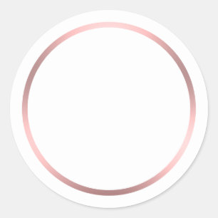 Simple White and Pink Brushed Metal Look Classic Round Sticker