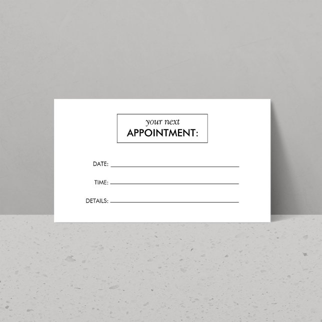 Simple White Appointment Card (Creator Uploaded)