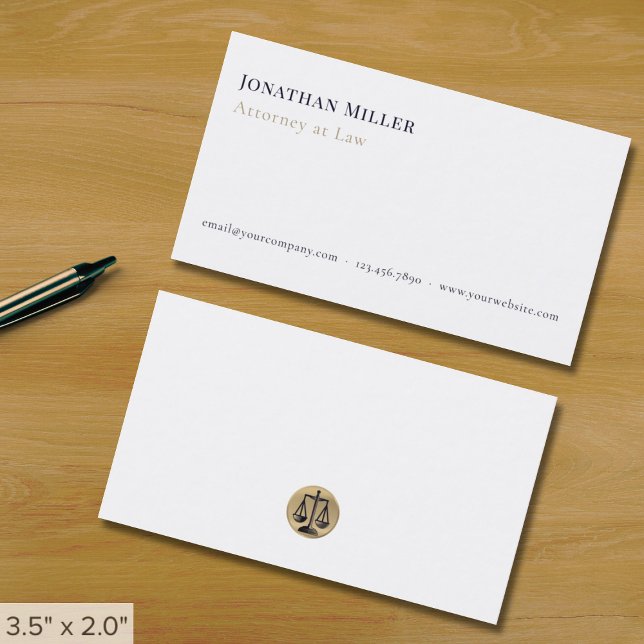 Simple White Attorney Business Card (Creator Uploaded)