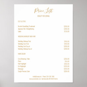 Simple  White Beige Preislisten Poster