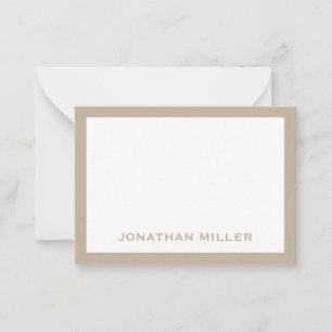 Simple White Beige Typographic Name Card
