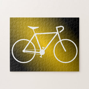 Simple White Bicycle Silhouette Puzzle