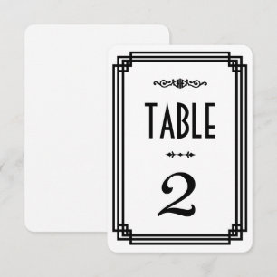 Simple White & Black Art Deco Table Numbers