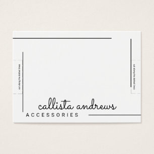 Simple White Black Border Script Bracelet Display