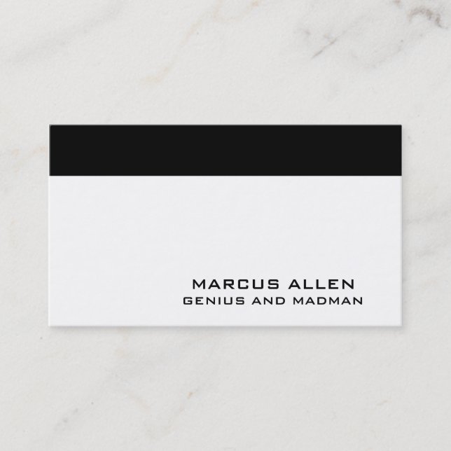 Simple White & Black Business Card (Front)