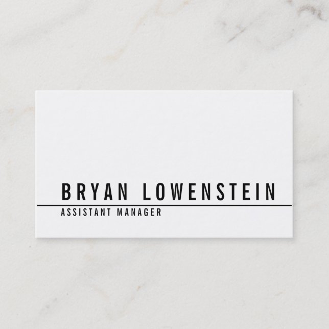 Simple White Black Chic Modern Business Card (Front)