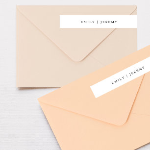 Simple White & Black Modern Calligraphy Wedding Wrap Around Label