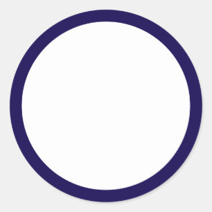 Simple White Blank with Blue Border Classic Round Sticker