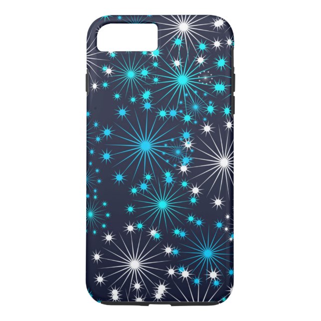 Simple White Blue Glitter Lighting Personalised Case-Mate iPhone Case (Back)