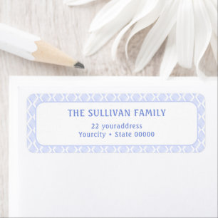 Simple white blue watercolor return address label
