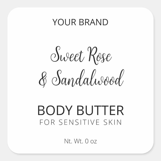 Simple White Body Butter Labels (Front)