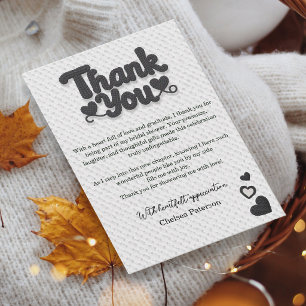 Simple White Bold Script Lettering Bridal Shower Thank You Card