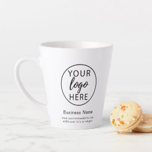 Simple White Business Logo Latte Mug