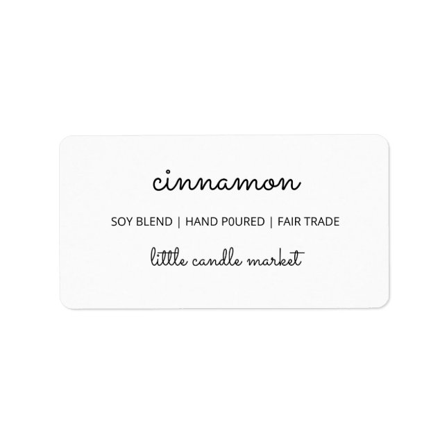 Simple White Candle Labels (Front)