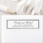 Simple White Classic Elegant Typography<br><div class="desc">Simple,  elegant and tasteful,  this classic return address label design features a  double lined border framing your text.  Classic traditional script typography is used for the bride and groom's names paired with timeless serif font for the address.</div>