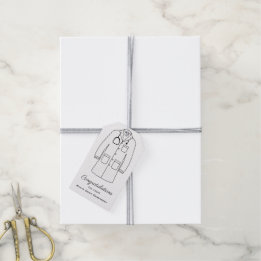 Simple White Coat Ceremony Congratulations  Gift Tags