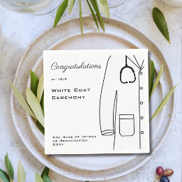  Simple White Coat Ceremony Congratulations  Napkin