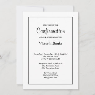 Simple White Confirmation Invitation