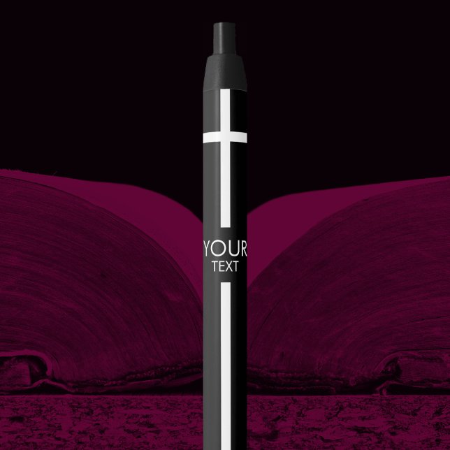 Simple White Cross on Black Black Ink Pen (Creator Uploaded)