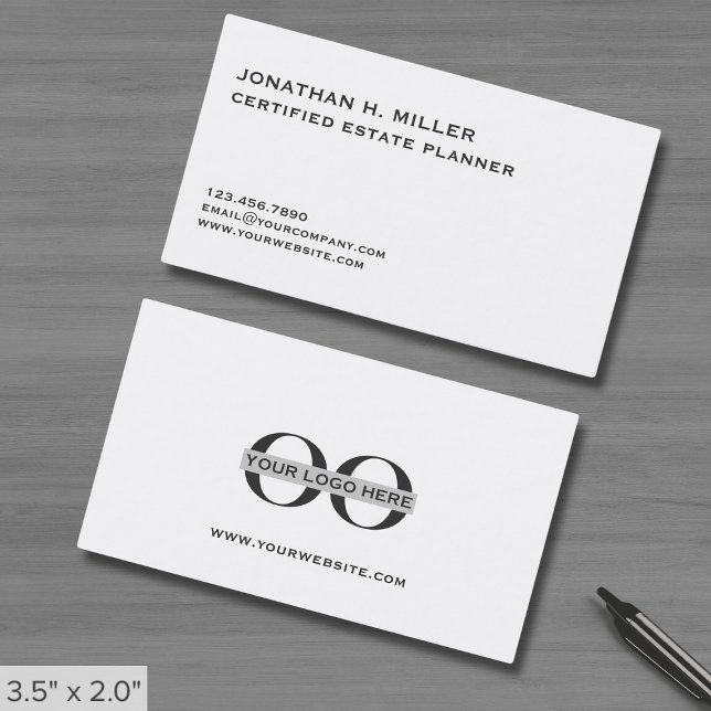 Simple White Custom Logo Business Card (Creator Uploaded)