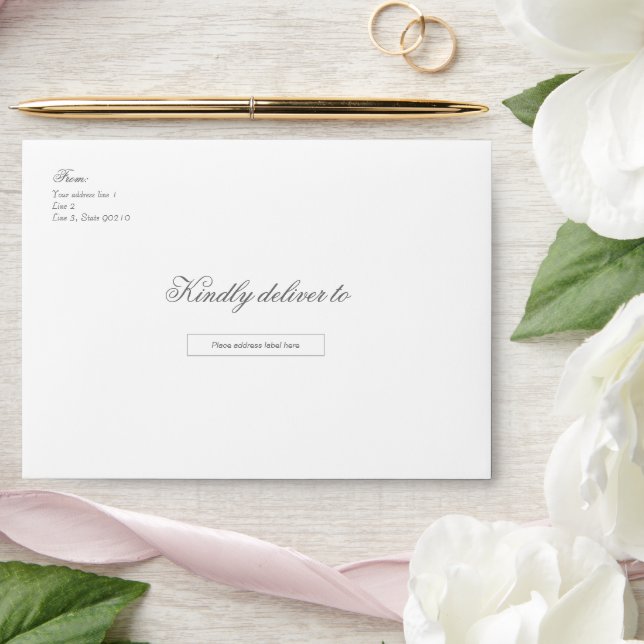 Simple White Custom Wedding Envelope (Wedding)