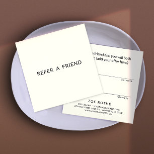 Simple White Customer Referral Card