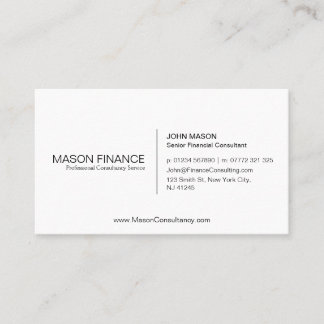 Simple White Customisable Business Card Template