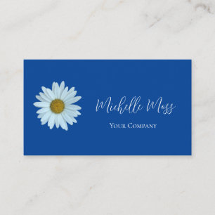 Simple White Daisy Botanical Business Card
