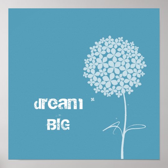 Simple White Dandelion Poster