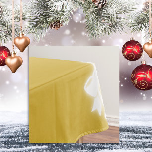 Simple White Decor Christmas on Gold   Tablecloth