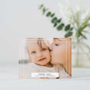 Simple White Double Frame Thank You Photo Card