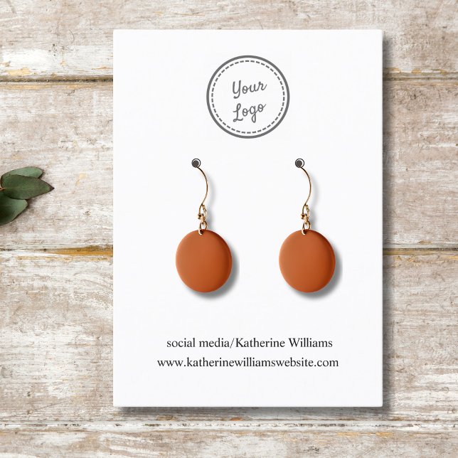 Simple White  Earring Display Card |Add Your Logo (Creator Uploaded)