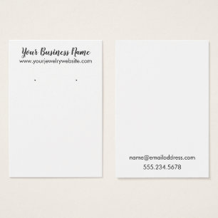 Simple White Earring Holder Display Cards
