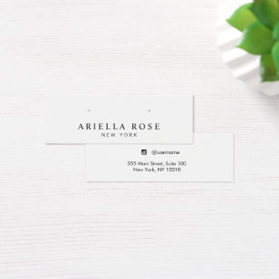 Simple White Earring Jewellery Display Card