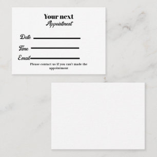 Simple white elegant doctor appointment card