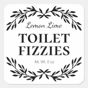 Simple White Fizzy Toilet Cleaner Labels
