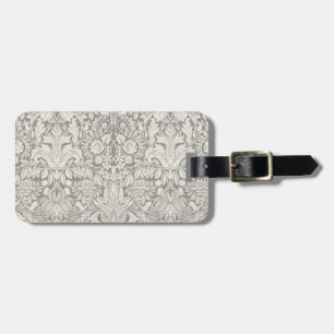 Simple White Floral Damask Pattern Minimal Luggage Tag