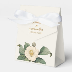 Simple White Floral Illustration Wedding Favour Box