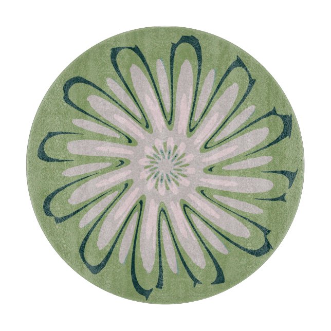 Simple White Flower Cutting Board (Front)