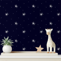 Simple White Flower Minimal Blue Floral Pattern