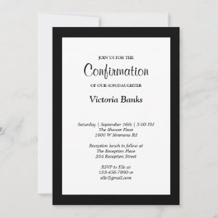 Simple White Framed Confirmation Invitation