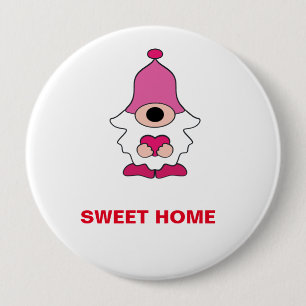 SIMPLE WHITE GENOME SWEET HOME MAGNET 10 CM ROUND BADGE