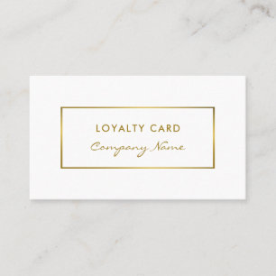 Simple White & Gold Foil Effect Loyalty Card