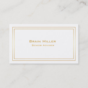 Simple White Gold Modern Professional Business Card