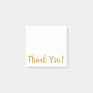 Simple White & Gold Thank You Post-it Notes