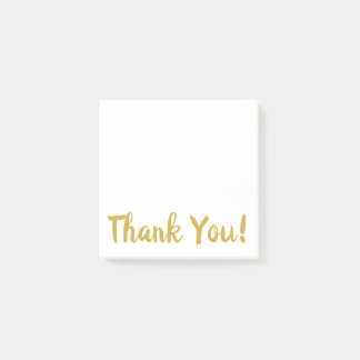 Simple White & Gold Thank You Post-it Notes