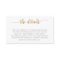 Simple white gold wedding information details card