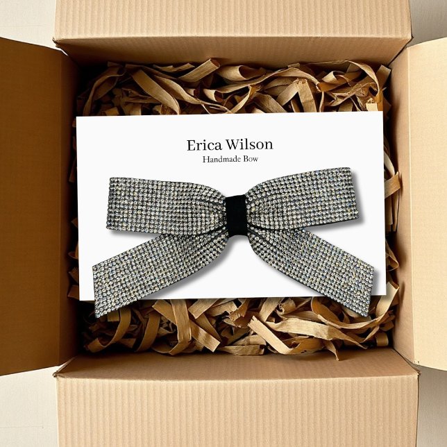 Simple White Hair Bow Clip Barrette Display card (Creator Uploaded)